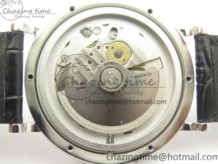 MIROTIME 0523 Affordable Portofino IW356501 SS V3 MK 1:1 Best Edition White Dial Gold Markers On Black Leather Strap MIYOTA 7196